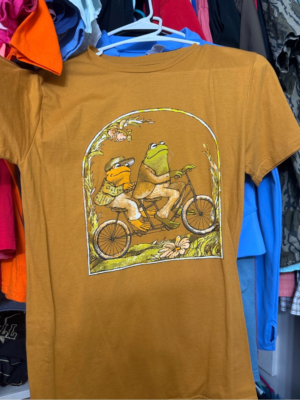 Unbranded Brown Frog Tandem Bicycle Graphic Reptile Tee